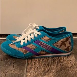 Blue coach tennis shoes